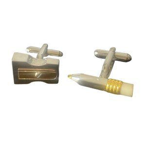 Pencil and Sharpener Cuff Links Teacher School Formal Gift